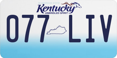 KY license plate 077LIV