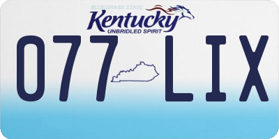KY license plate 077LIX