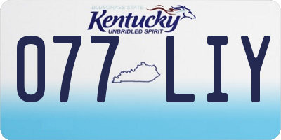 KY license plate 077LIY