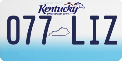 KY license plate 077LIZ