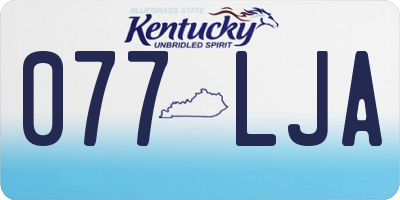 KY license plate 077LJA