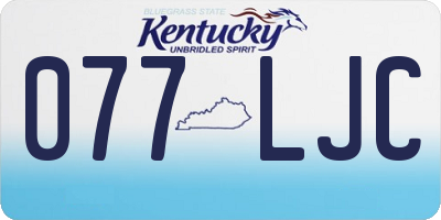 KY license plate 077LJC