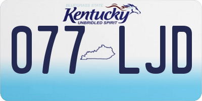 KY license plate 077LJD