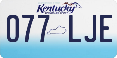 KY license plate 077LJE