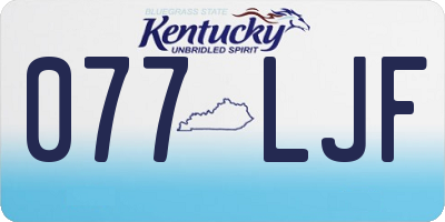 KY license plate 077LJF