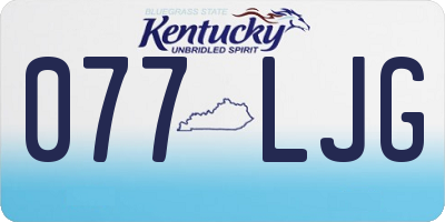 KY license plate 077LJG