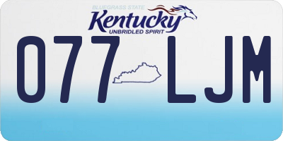 KY license plate 077LJM