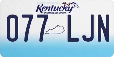 KY license plate 077LJN