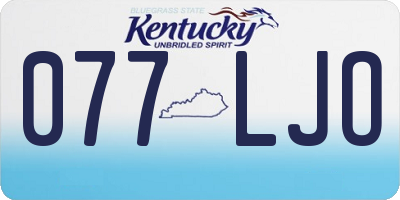KY license plate 077LJO