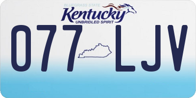 KY license plate 077LJV