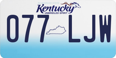KY license plate 077LJW