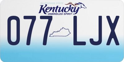 KY license plate 077LJX