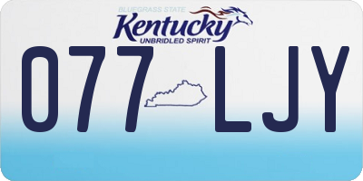 KY license plate 077LJY