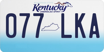KY license plate 077LKA