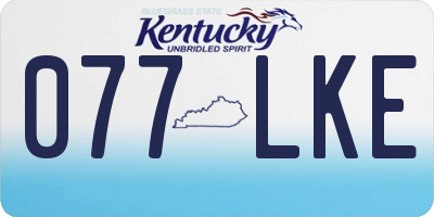 KY license plate 077LKE