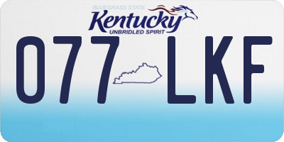 KY license plate 077LKF