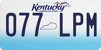KY license plate 077LPM
