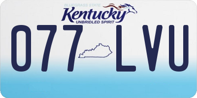 KY license plate 077LVU