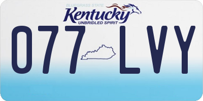 KY license plate 077LVY
