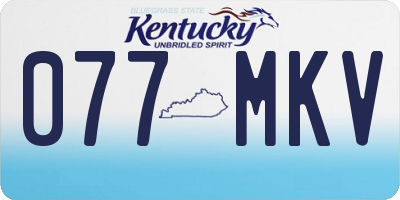 KY license plate 077MKV
