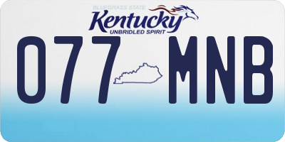 KY license plate 077MNB