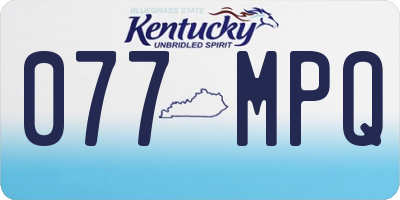 KY license plate 077MPQ