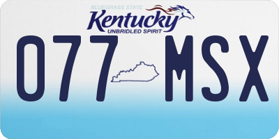 KY license plate 077MSX