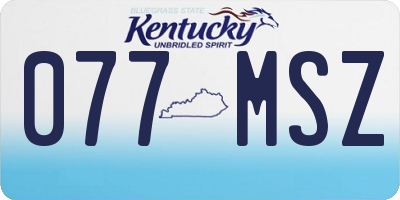 KY license plate 077MSZ