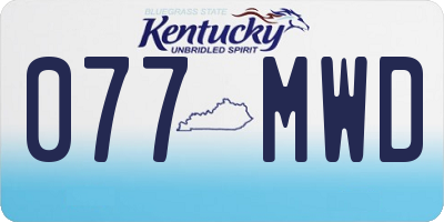 KY license plate 077MWD