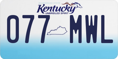 KY license plate 077MWL
