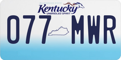KY license plate 077MWR
