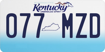 KY license plate 077MZD