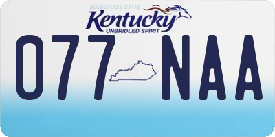 KY license plate 077NAA