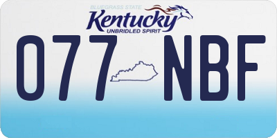 KY license plate 077NBF