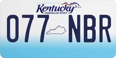 KY license plate 077NBR