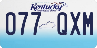 KY license plate 077QXM