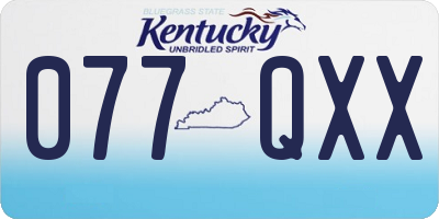 KY license plate 077QXX