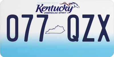 KY license plate 077QZX