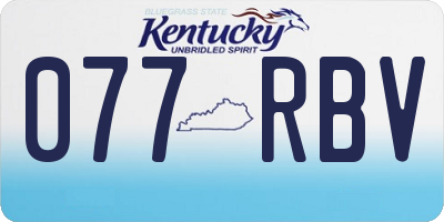 KY license plate 077RBV
