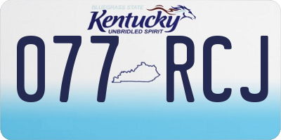 KY license plate 077RCJ