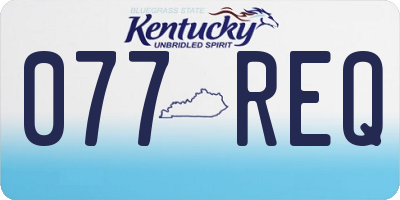 KY license plate 077REQ