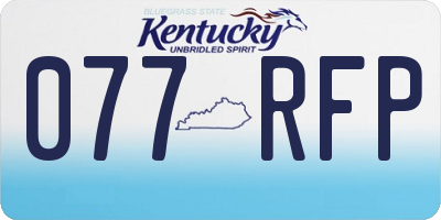 KY license plate 077RFP
