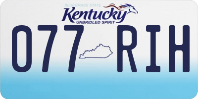 KY license plate 077RIH