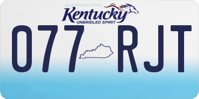 KY license plate 077RJT