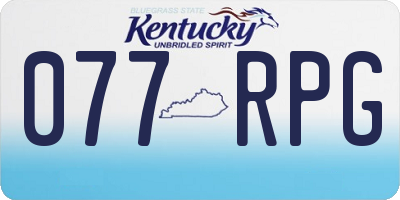 KY license plate 077RPG