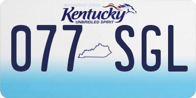 KY license plate 077SGL