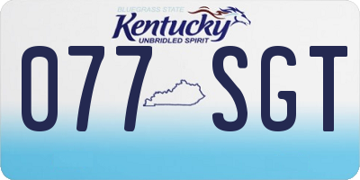 KY license plate 077SGT