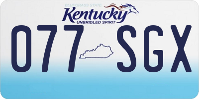 KY license plate 077SGX