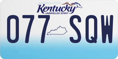 KY license plate 077SQW