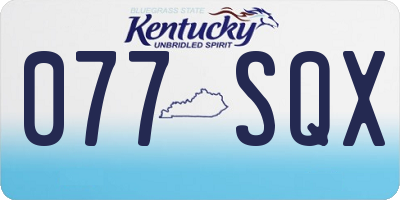 KY license plate 077SQX